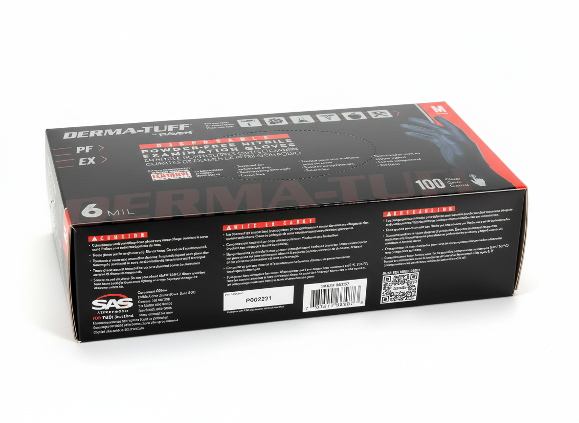Derma-Tuff 6 Mil Nitrile Gloves | Heavy-Duty Powder-Free Disposable Gloves
