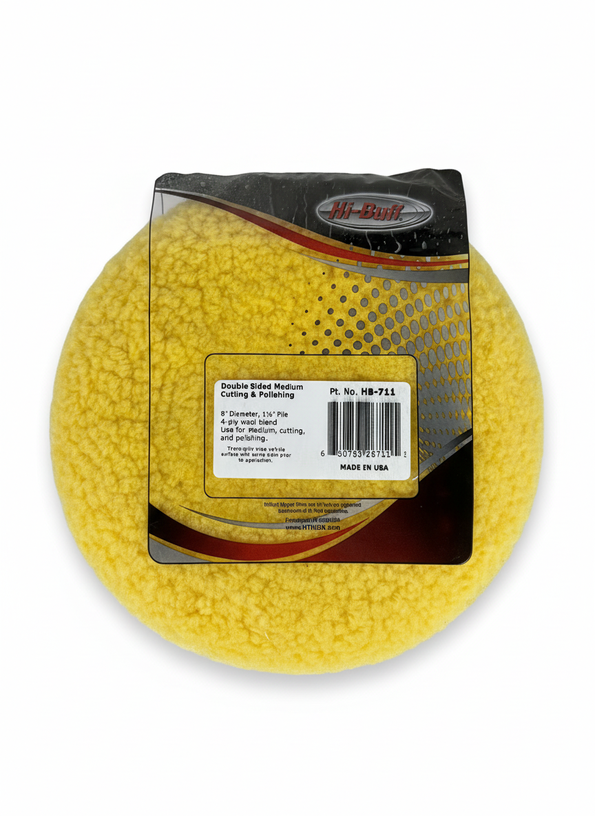 Hi-Buff Double Sided Medium Cutting & Polishing Pad | Wool Blend Pad