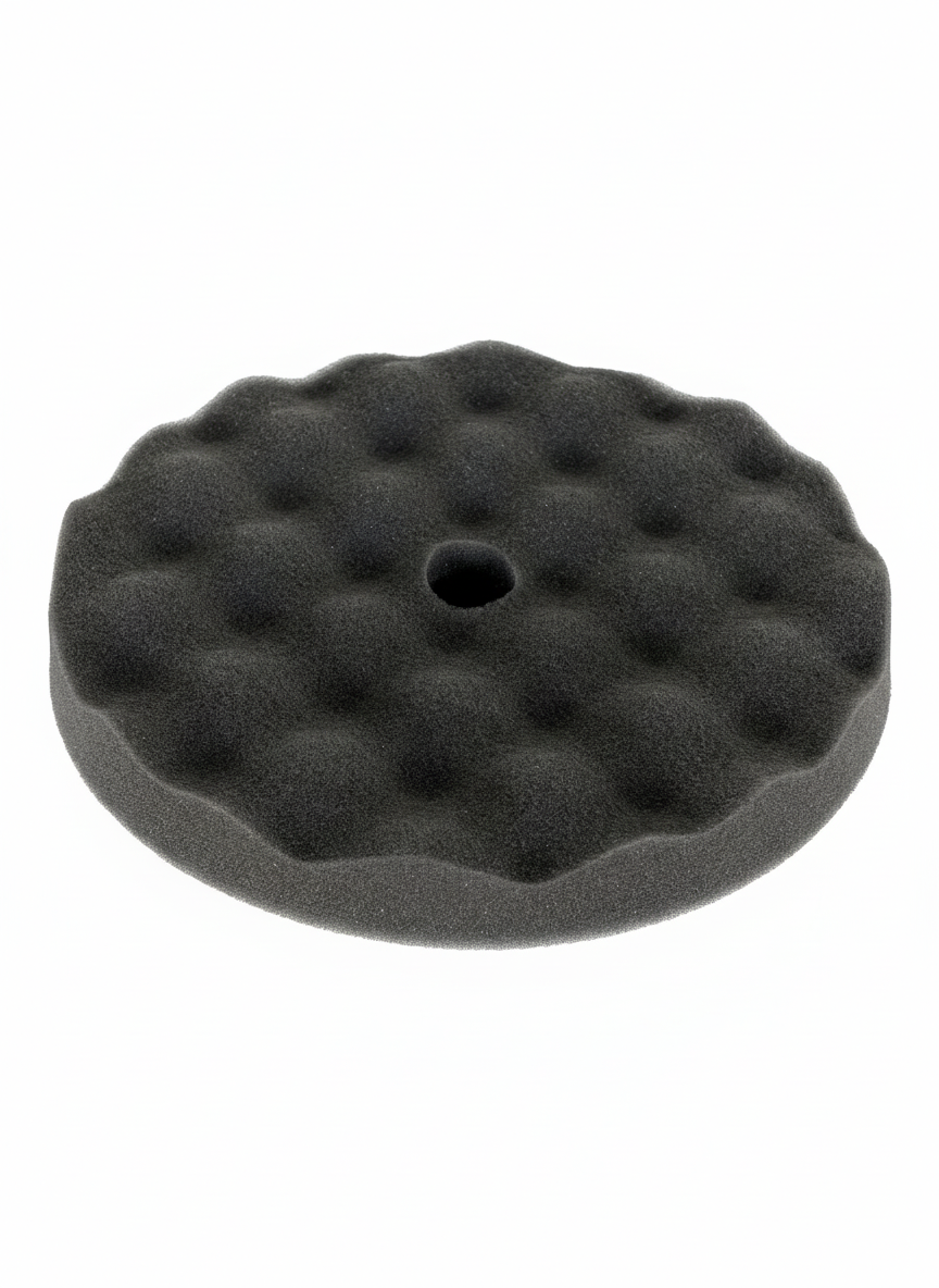 Black Foam Waffle 7.5" Finishing Pad | High Gloss Polishing Pad