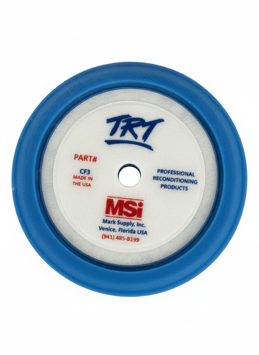 7.5" Blue Polishing Pad | Curved Medium Polish Foam Pad