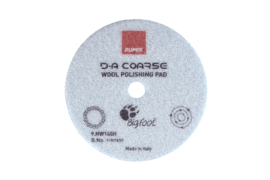 RUPES D-A COARSE Wool Polishing Pad | High Cutting Power for Dual Action Polishers