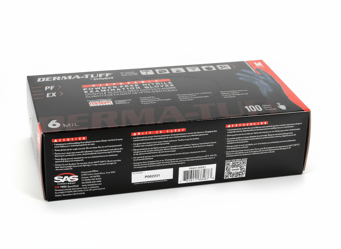 Derma - Tuff 6 Mil Nitrile Gloves | Heavy - Duty Powder - Free Disposable Gloves - Mark Supply Inc