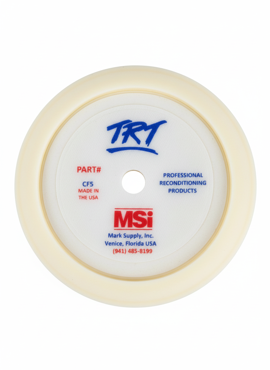 7.5" White Finishing Pad | Curved Foam Final Polish Pad