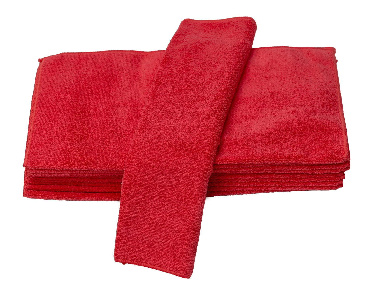 Red Deluxe Microfiber Towels – 12 Pack | Professional Detailing Towels - Mark Supply Inc