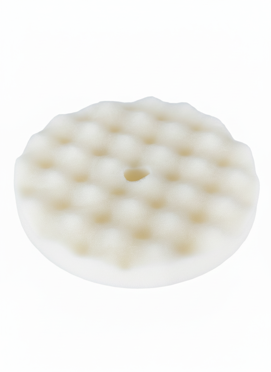 8" White Waffle Cut Pad – Velcro Cutting Pad for Paint Correction