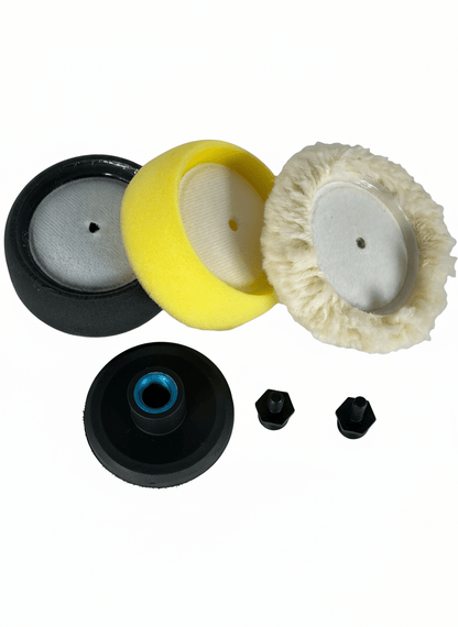 3" Wool & Foam Buffing Kit | 6 - Piece Hook - and - Loop Set - Mark Supply Inc