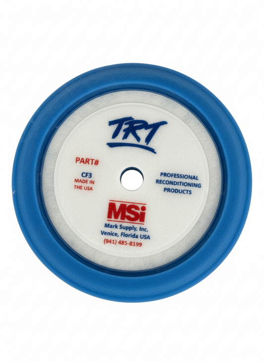 7.5" Blue Polishing Pad | Curved Medium Polish Foam Pad