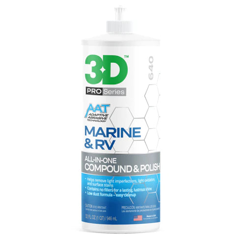 3D Marine & RV All-In-One Compound & Polish | One Step Gel Coat Restoration
