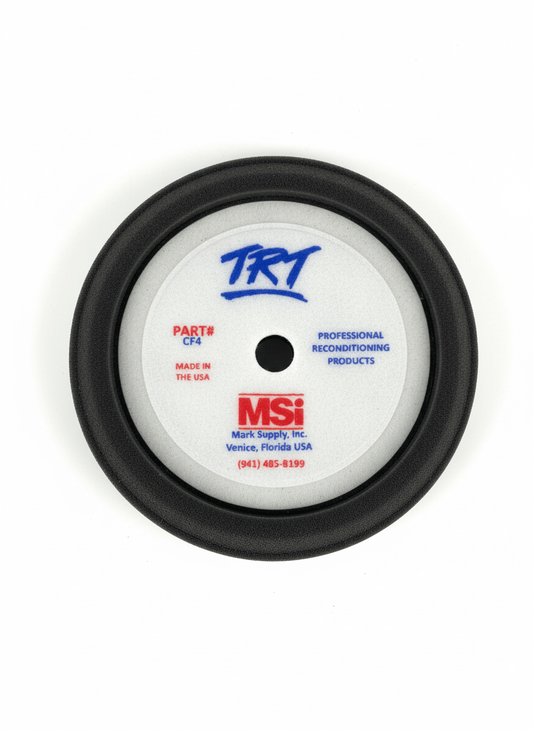 7.5" Black Swirl Removing Pad | Curved Foam Finishing Pad - Mark Supply Inc