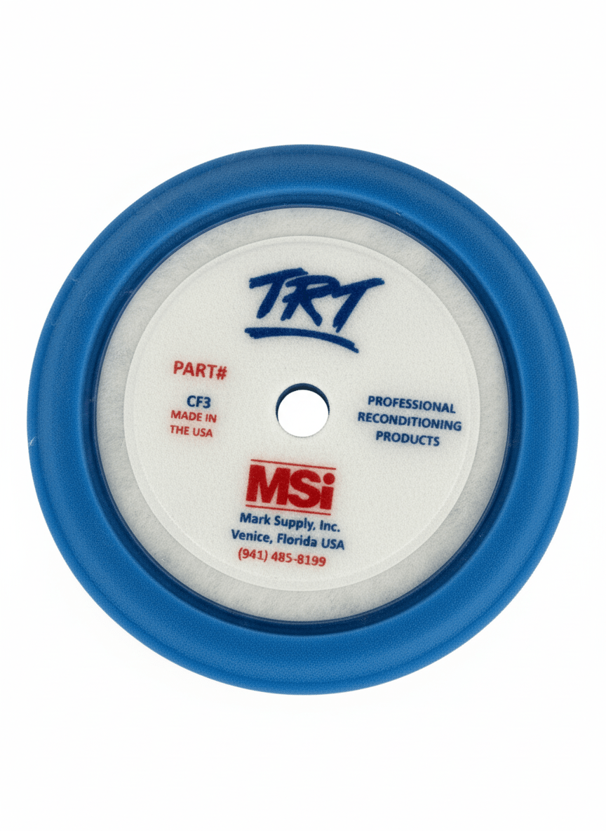 7.5" Blue Polishing Pad | Curved Medium Polish Foam Pad - Mark Supply Inc