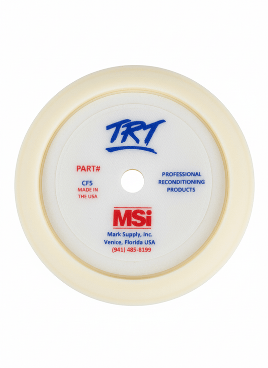 7.5" White Finishing Pad | Curved Foam Final Polish Pad - Mark Supply Inc