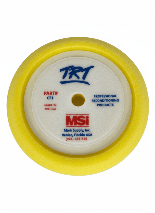 7.5" Yellow Cutting Pad | Curved Foam Paint Correction Pad - Mark Supply Inc