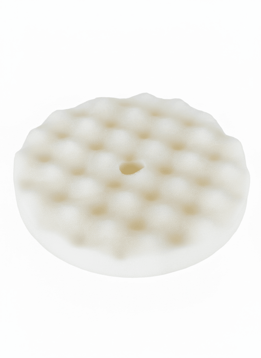 8" White Waffle Cut Pad – Velcro Cutting Pad for Paint Correction - Mark Supply Inc