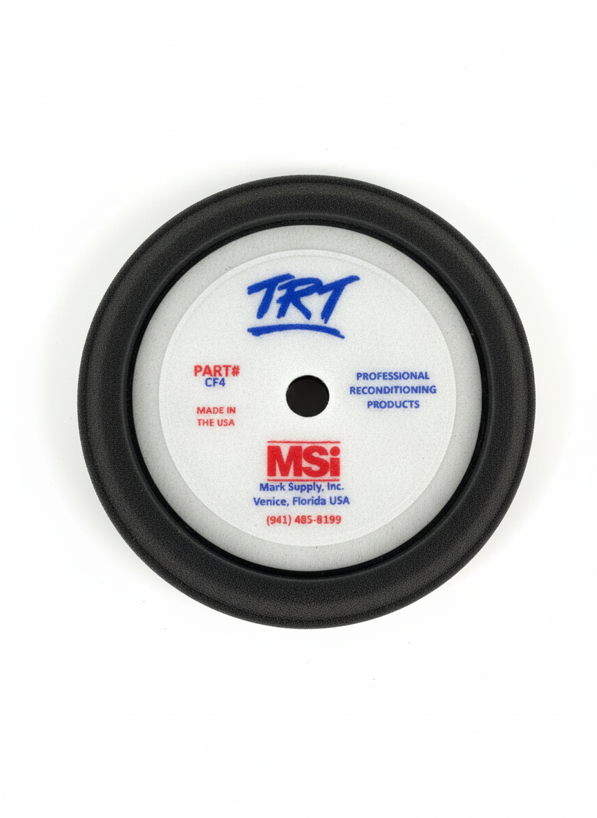 7.5" Black Swirl Removing Pad | Curved Foam Finishing Pad