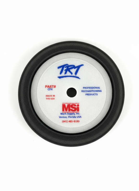 7.5" Black Swirl Removing Pad | Curved Foam Finishing Pad