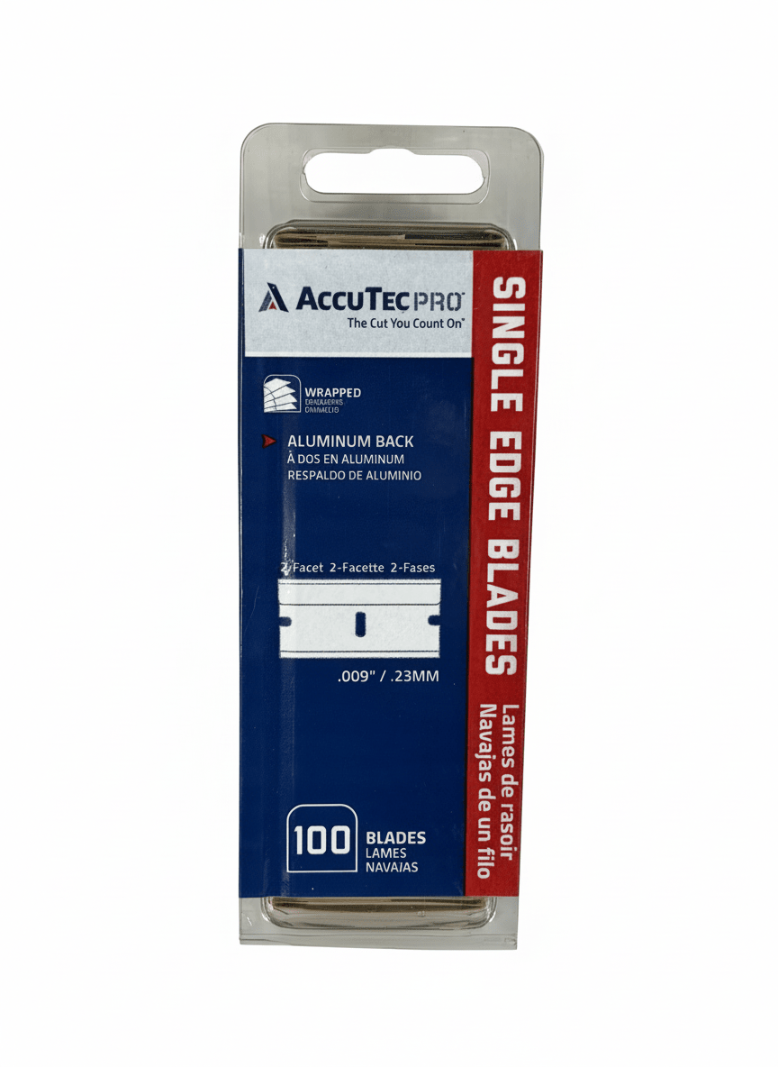 AccuTec Pro Single Edge Razor Blades | Professional Detailing Blades - Mark Supply Inc