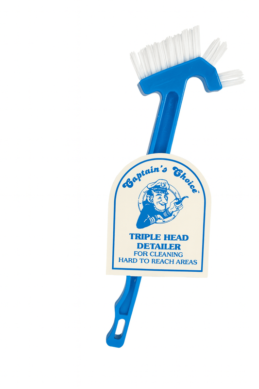 Captain’s Choice Triple Head Detailer – Multi - Angle Detailing Brush - Mark Supply Inc