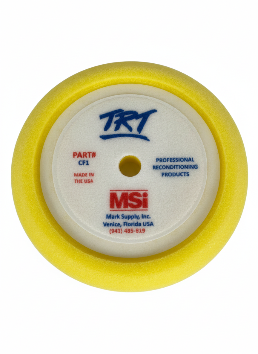 7.5" Yellow Cutting Pad | Curved Foam Paint Correction Pad